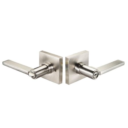 Yale Yale YR21SBXSQ619 Residential Edge Privacy Turn Button Lock with Seabrook Lever & Square Rose; Satin Nickel YR21SBXSQ619